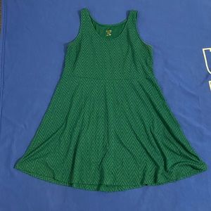 Green Chevron Pattern Dress